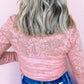 Lace Flower Round Neck Long Sleeve Top