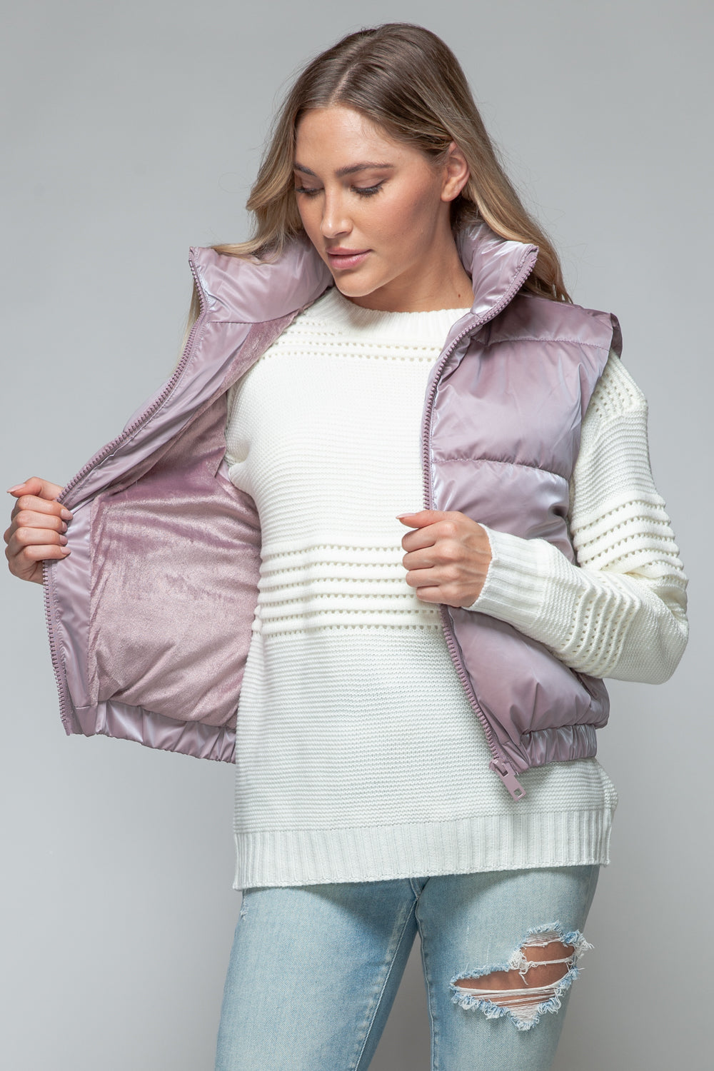 Faux Fur Lining Quilted Vest