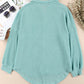 Waffle-Knit Collared Neck Long Sleeve Shirt