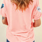 Valentines Day Sequin Heart Short Sleeve T-Shirt