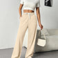 Drawstring Wide Leg Pants with Pockets