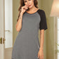 Round Neck Short Sleeve Contrast Sleep Shirt