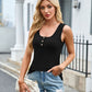 Ribbed Scoop Neck Wide Strap Tank