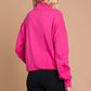 Hot Pink Half Zip Long Sleeve Sweatshirt