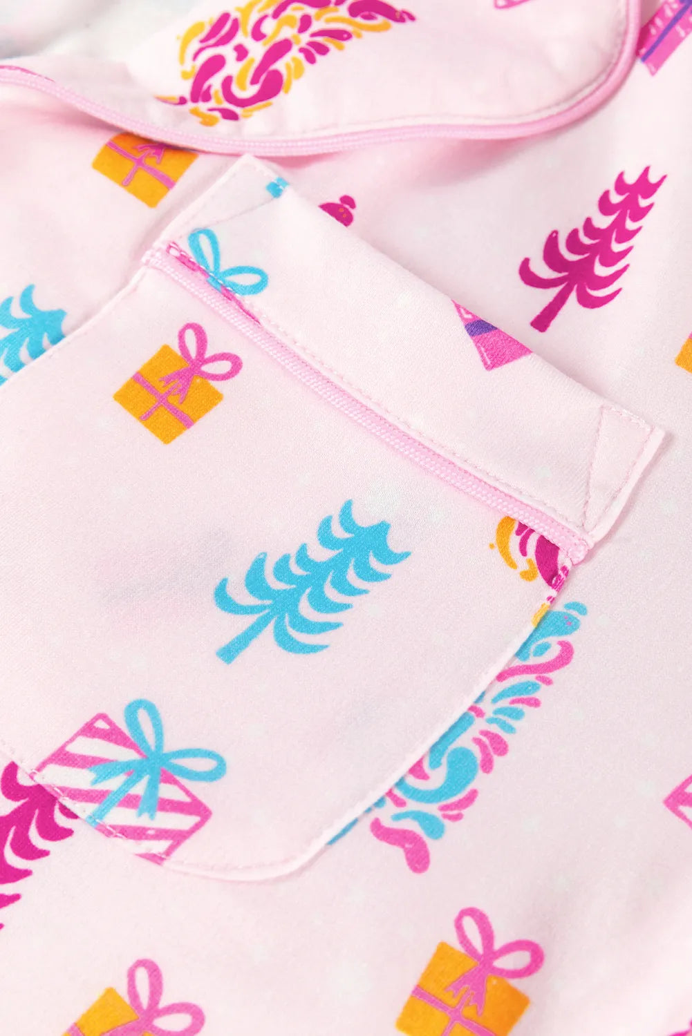 Pink Christmas Button Sleep Shirt/Jammies