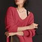 Vneck Dropped Shoulder Sweater