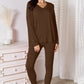 Oversized Vneck Soft Rayon Long Sleeve Top and Leggings Set