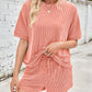 Ribbed Top and Drawstring Shorts Set