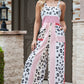 *APP EXCLUSIVE* Leopard Colorblock Wide Leg Smocked Jumpsuit