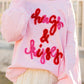 Valentines Day HUG AND KISSES Round Neck Sweatshirt