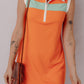 Quarter Zip Collared Neck Sleeveless Dress