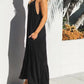 Vneck Ruffled Hem Midi Cami Dress