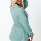 Waffle-Knit Collared Neck Long Sleeve Shirt