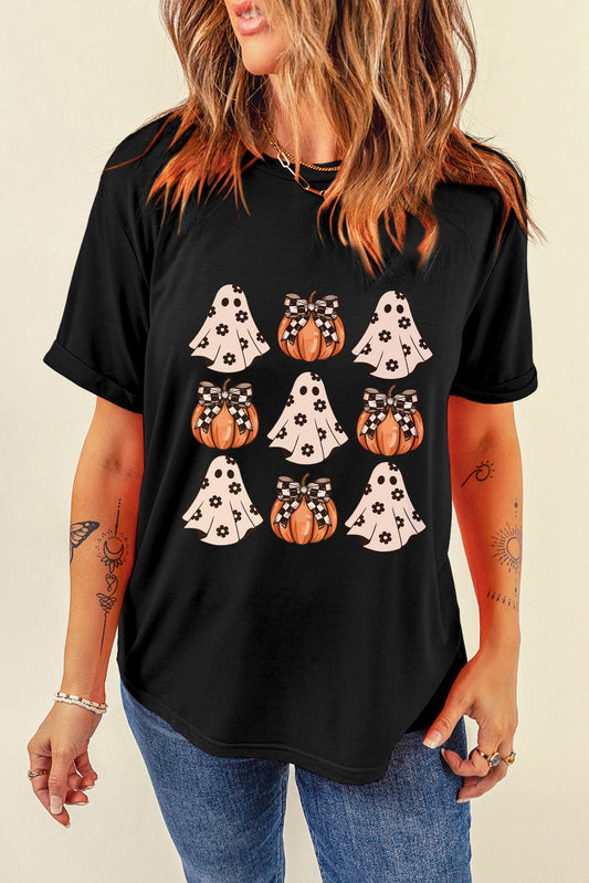Pumpkin, Bows and Ghosts Halloween Tee