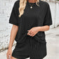 Ribbed Top and Drawstring Shorts Set