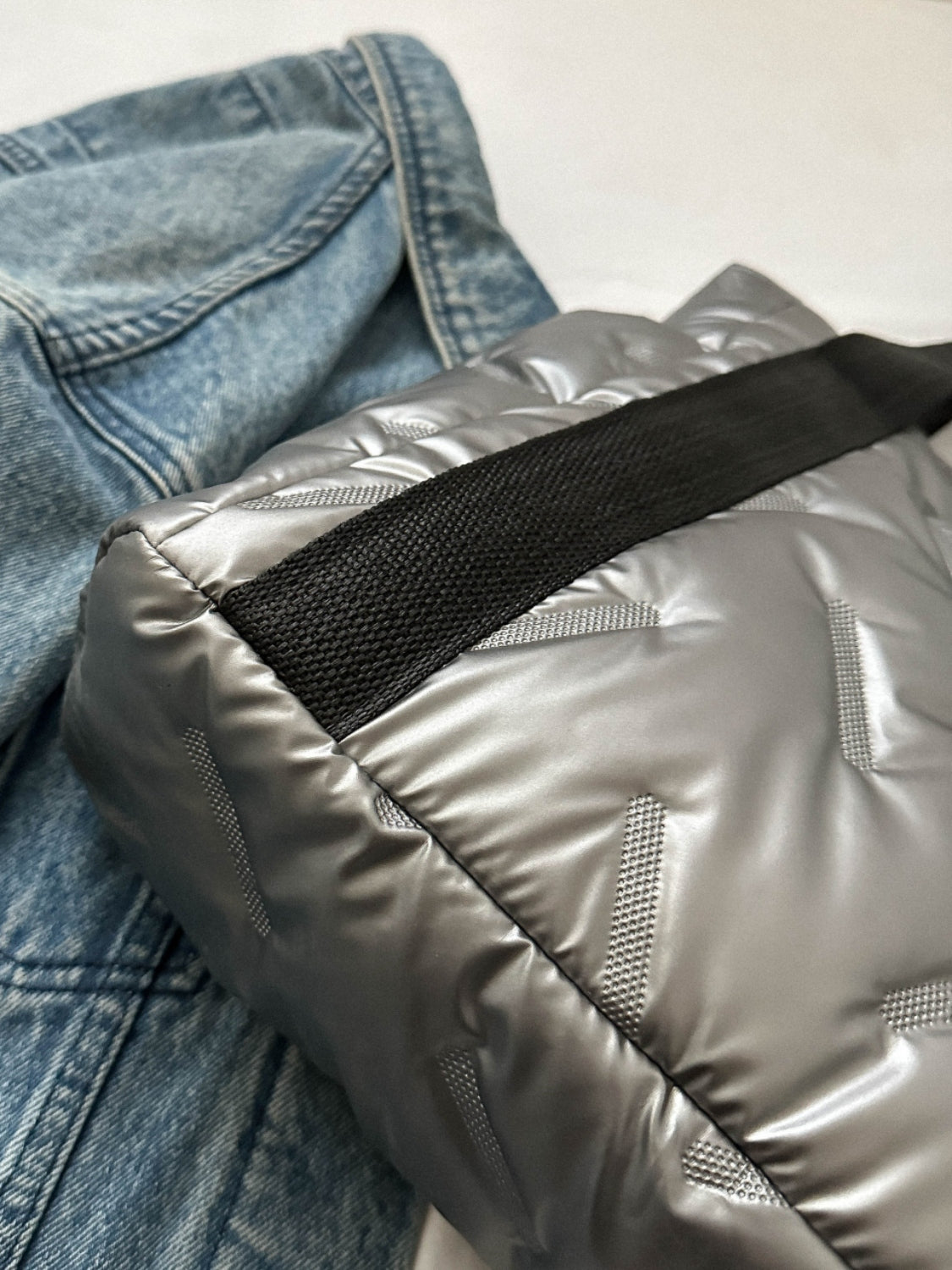 Puffer Tote Bag with Side Pockets