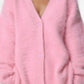 Fuzzy Button Long Sleeve Cardigan