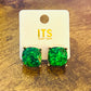 Green Glitter Studs