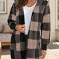 Plaid Hooded Sherpa Teddy Jacket