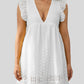 *App Exclusive* Ruffled Eyelet Deep V Dress