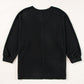 Waffleknit Side Slit Vneck Long Sleeve Top