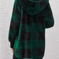 Plaid Hooded Sherpa Teddy Jacket