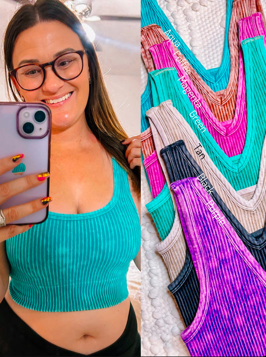 Vneck Reversible Ribbed Bralette