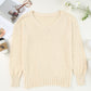 Vneck Dropped Shoulder Sweater
