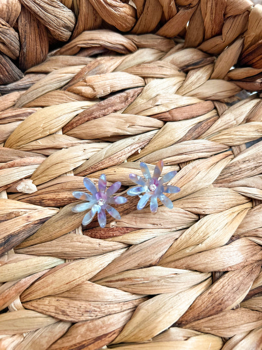 Multi Colored Pastel Flower Studs