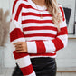 Red and White Striped Sweater