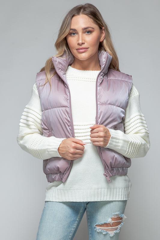 Faux Fur Lining Quilted Vest