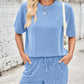 Ribbed Top and Drawstring Shorts Set