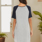 Round Neck Short Sleeve Contrast Sleep Shirt