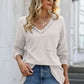 Exposed Seam Vneck Long Sleeve T-Shirt