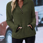 Half Zip Long Sleeve Fleece Lined Sweatshirt