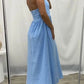 Devine Ruched Halter Neck Midi Dress