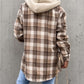 Plaid Button Up Hooded Jacket
