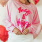 Valentines Day HUG AND KISSES Round Neck Sweatshirt