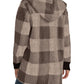 Plaid Hooded Sherpa Teddy Jacket