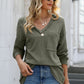 Exposed Seam Vneck Long Sleeve T-Shirt