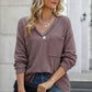 Exposed Seam Vneck Long Sleeve T-Shirt