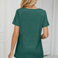 Ruched V-Neck Short Sleeve T-Shirt