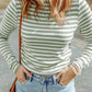 Striped Mock Neck Long Sleeve Top