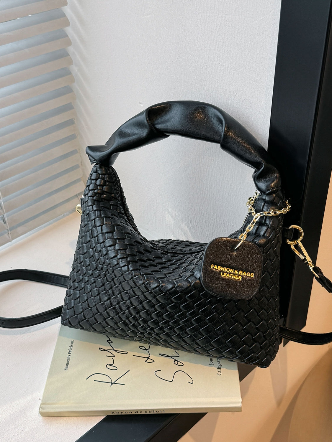 Faux Leather Woven Purse