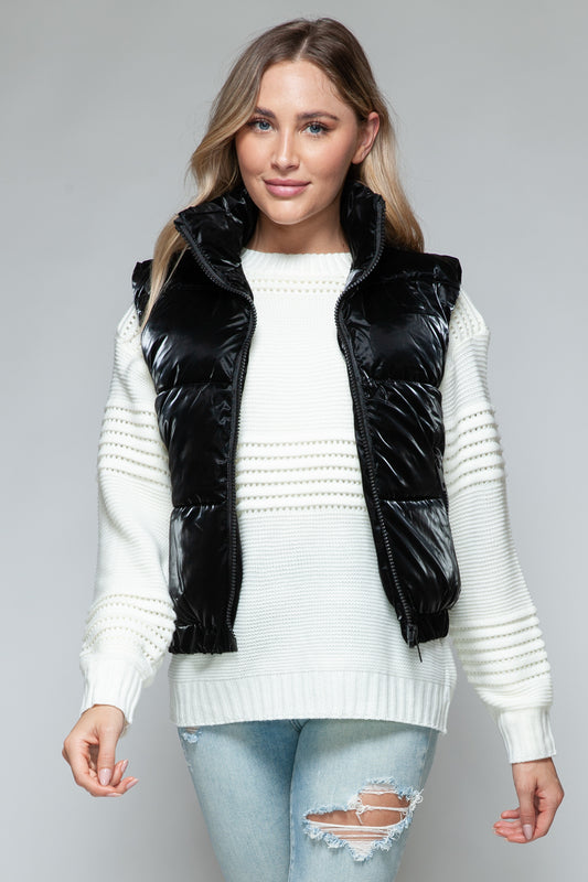 Faux Fur Lining Quilted Vest