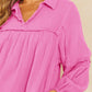 Ces Femme Johnny Collar Balloon Sleeve Mini Dress