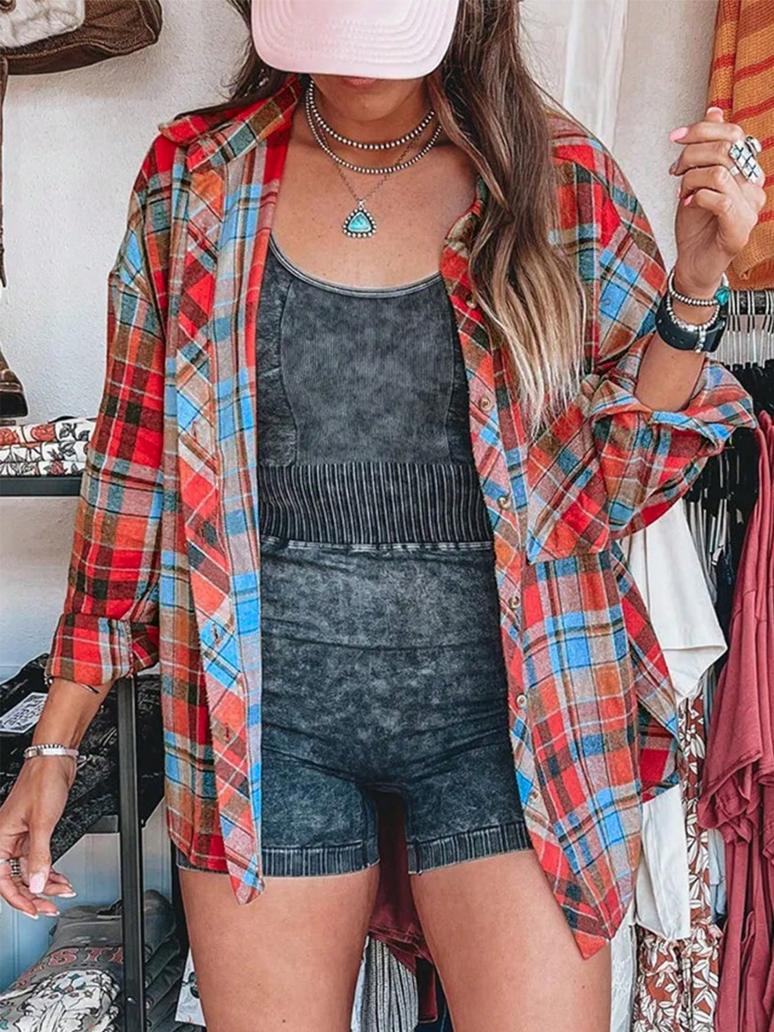 Plaid Flannel Long Sleeve Shirt