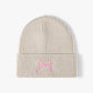 Embroidered Coquette Bow Knit Beanie