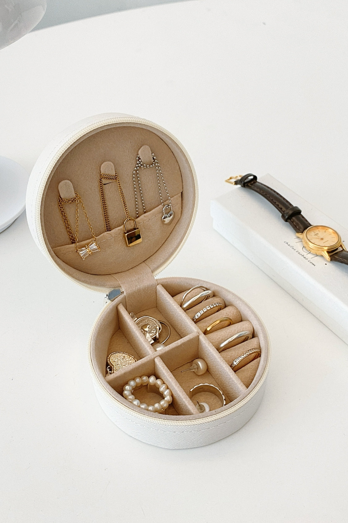 Faux Leather Jewelry Box