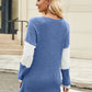 Colorblock Vneck Long Sleeve Top
